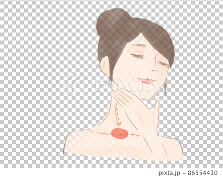 首筋、胸鎖乳突筋から静脈角へのマッサージ 86554410