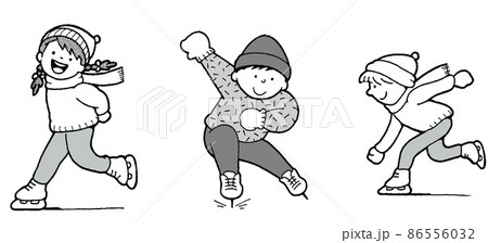 子供の学校生活歳時記スケート 86556032