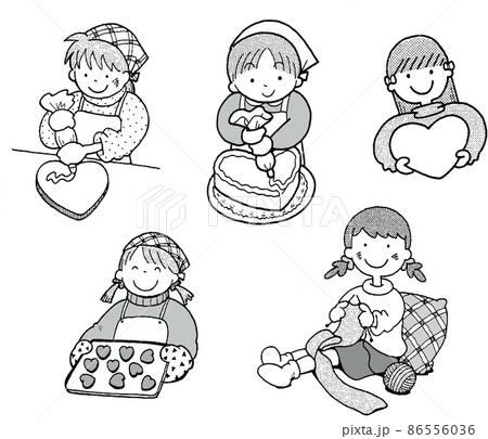 子供の学校生活歳時記バレンタインデー 86556036