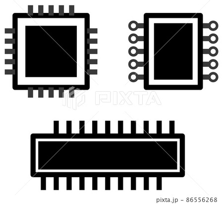 電子機器に使われる電子回路の種類別イラストのイラスト素材