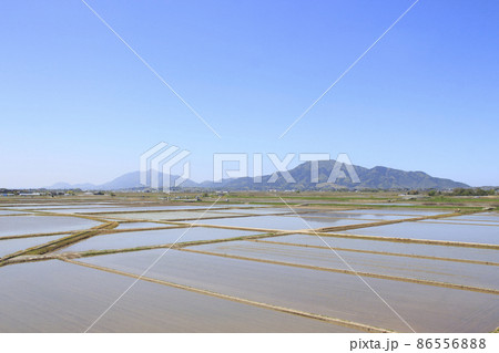 新潟平野の田植え風景(新潟県新潟市西区赤塚) 新潟平野の田植え風景(新潟県新潟市西区赤塚) 86556888
