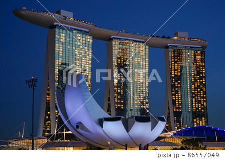 シンガポールの夜景 86557049