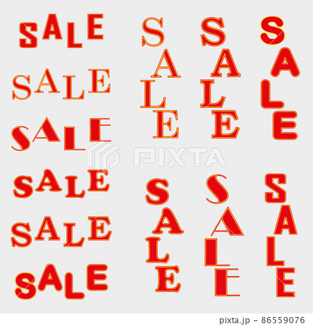 Template sale banner, red color for advertising, isolated on gray background, flat style. Vector 86559076