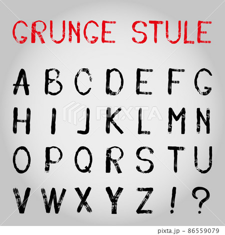 Handdrawn dry brush font. Modern brush. Grunge alphabet style. Flat sketch lettering design, alphabet icons. Flat style. Isolated. Vector Handdrawn dry brush font. Modern brush. Grunge alphabet style. Flat sketch lettering design, alphabet icons. Flat style. Isolated. Vector 86559079