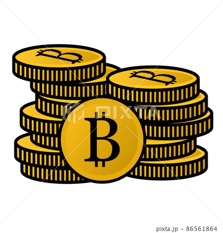 Simple bitcoin illustration vector on white background Simple bitcoin illustration vector on white background 86561864
