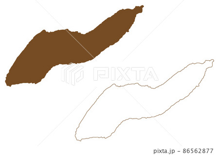 Icaria island (Hellenic Republic, Greece, Aegean Sea) map vector illustration, scribble sketch Ikaria map 86562877