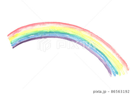 水彩で描いた虹のイラスト 86563192