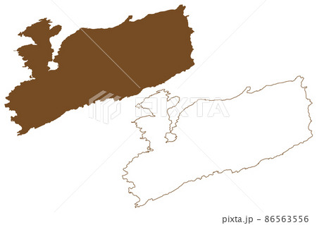 Otroya island (Kingdom of Norway) map vector illustration, scribble sketch Otroy map 86563556