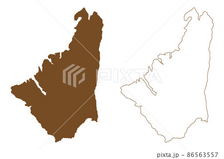 Osteroy island (Kingdom of Norway) map vector illustration, scribble sketch Osteroy map 86563557