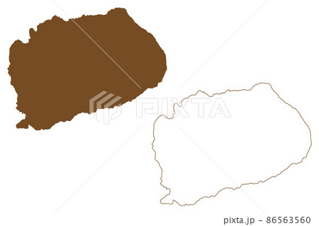 Ombo island (Kingdom of Norway) map vector illustration, scribble sketch Ombo map 86563560