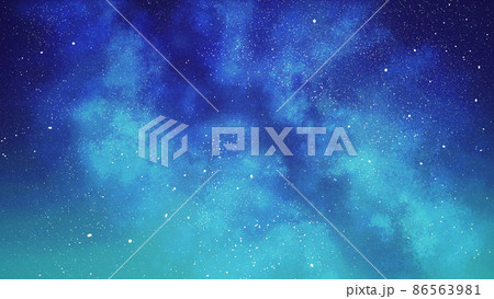 美しい天の川のイラスト　満天の星空　背景装飾 86563981
