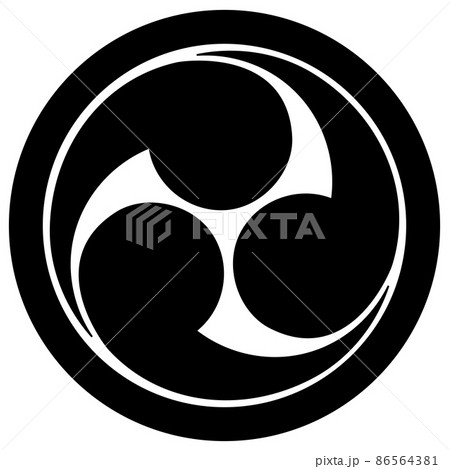 土方雄志の家紋です。丸に左三つ巴といいます。 86564381