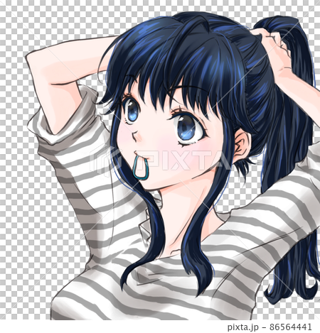 髪を結ぶ女性 86564441