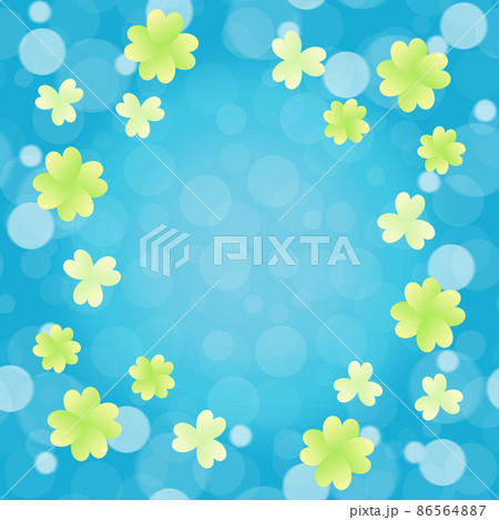 クローバーのパーティクル背景 正方形 ブルー クローバーのパーティクル背景 正方形 ブルー 86564887