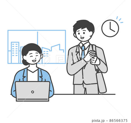 短時間勤務制度のイメージイラスト素材 86566375