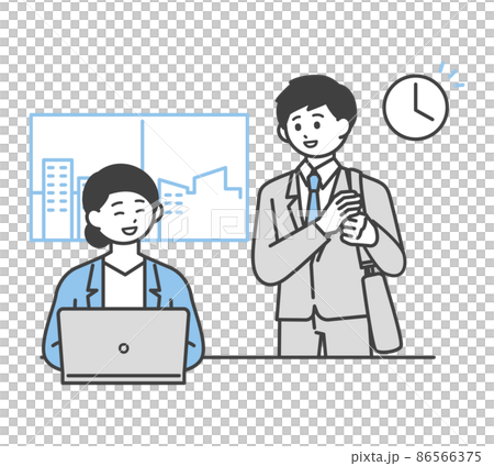 短時間勤務制度のイメージイラスト素材 86566375