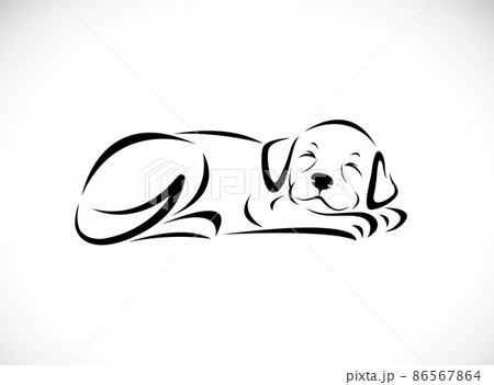 Vector of a dog sleeping design on white background. Easy editable layered vector illustration. Animals. Pet. 86567864