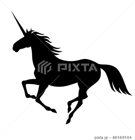 Silhouette mycology galloping unicorn 86569504