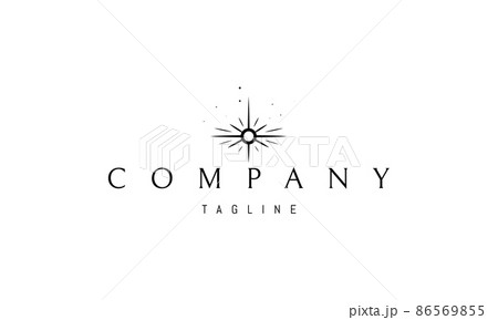 Vector logo on which an abstract image of a shining star with rays. Vector logo on which an abstract image of a shining star with rays. 86569855