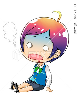 ちびキャラかわいいOL(放心状態) 86571051