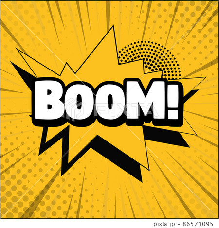 Comic lettering BOOM on white background - Vector 86571095
