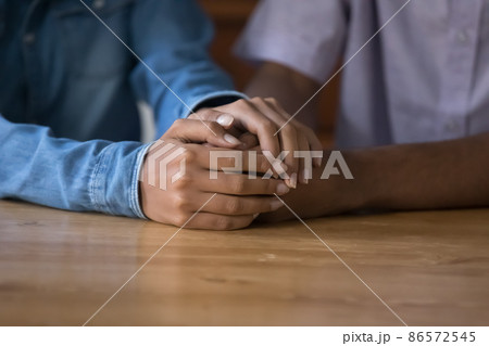 Young African married, dating couple holding arms, touching hands 86572545