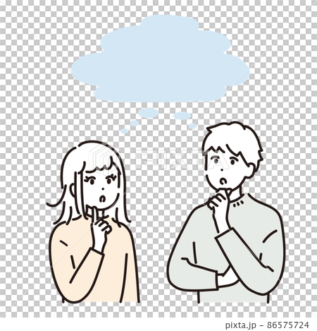 Illustration material of men and women who think 86575724