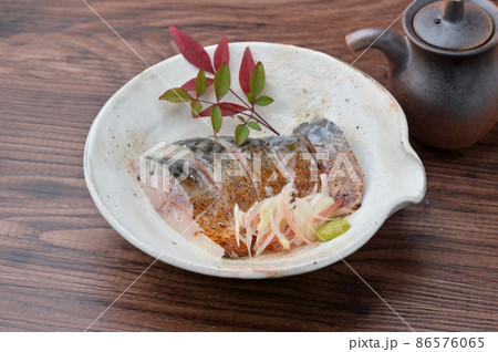 炙りしめ鯖、〆鯖、しめさば、シメサバ、しめサバ、シメ鯖。お料理、海鮮料理。 86576065