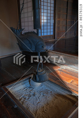 難波田城公園 旧金子家住宅 囲炉裏 自在鉤 富士見市 難波田城公園 旧金子家住宅 囲炉裏 自在鉤 富士見市 86576319