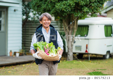 ミドル男性 家庭菜園 ミドル男性 家庭菜園 86579213