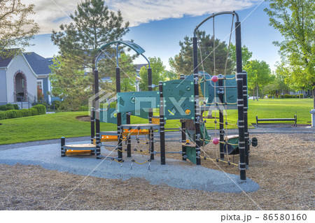 Small public playground on a residential area at Daybreak, Utah Small public playground on a residential area at Daybreak, Utah 86580160