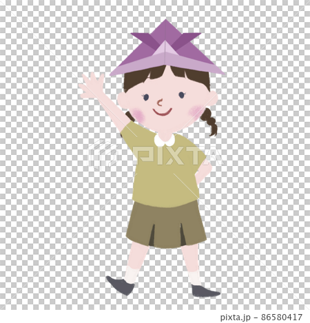 こどもの日_端午の節句_女の子と兜 こどもの日_端午の節句_女の子と兜 86580417