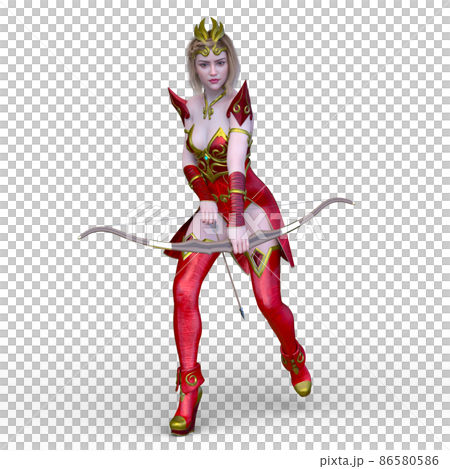 Female warrior with a bow and arrow Female warrior with a bow and arrow 86580586