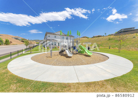 Circular playground outside the fenced residential area at Utah 86580912