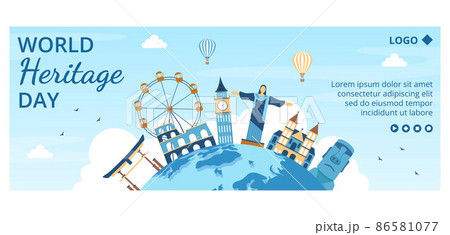 World Heritage Day Cover Template Flat Design Illustration Editable of Square Background Suitable for Social Media, Greeting Card and Web Ads World Heritage Day Cover Template Flat Design Illustration Editable of Square Background Suitable for Social Media, Greeting Card and Web Ads 86581077