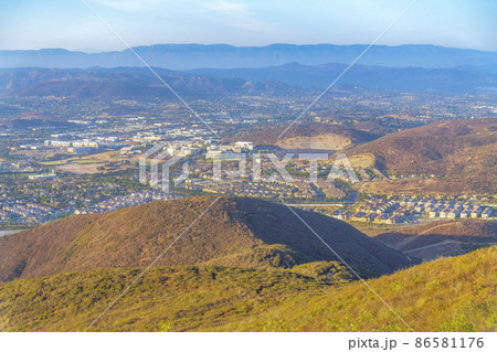 High angle view of San Diego community in South California High angle view of San Diego community in South California 86581176