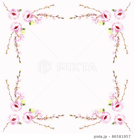 ピンクの花模様 86581957