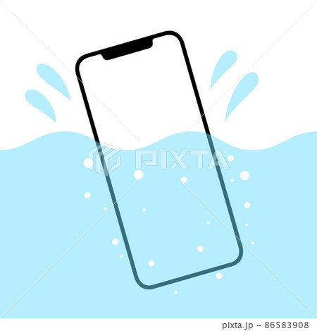 水没したスマートフォンのイラスト 86583908