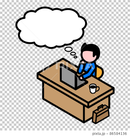 Home work, remote work, balloons, worries 86584136
