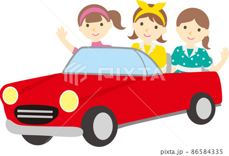 車に乗る女性達 86584335