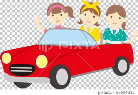 車に乗る女性達 86584335