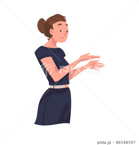 Angry Woman Arguing Having Conflict with Somebody Vector Illustration Angry Woman Arguing Having Conflict with Somebody Vector Illustration 86588597