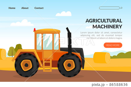 Agricultural Machinery for Farming and Rural Industry Vector Banner Template Agricultural Machinery for Farming and Rural Industry Vector Banner Template 86588636