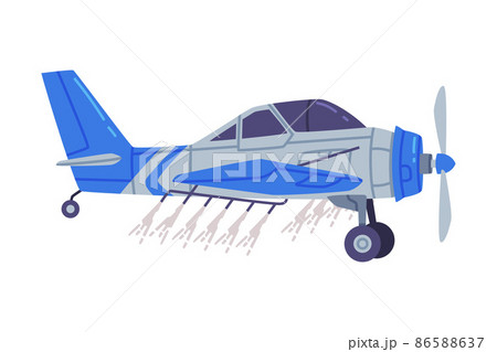 Agricultural Propeller Plane for Aerial Application of Pesticides Vector Illustration 86588637