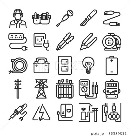 電気 工事 アイコン セット 電気 工事 アイコン セット 86589351