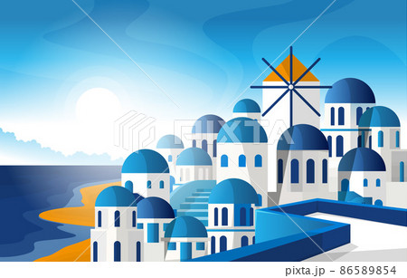 Santorini Greece Greek Summer Aegean Sea Vacation Travel Tourism View Santorini Greece Greek Summer Aegean Sea Vacation Travel Tourism View 86589854