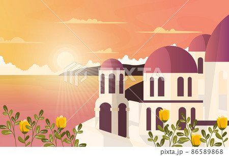 Sunrise Morning Santorini Sea Greek Summer Vacation Travel Tourism View 86589868