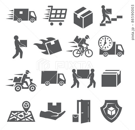Delivery icons set on white background Delivery icons set on white background 86590003