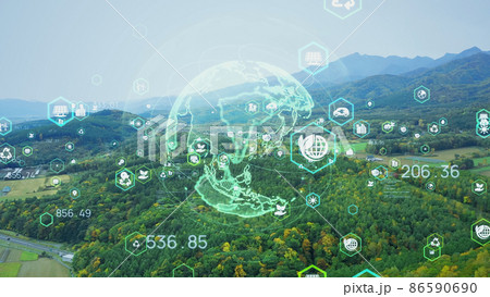 環境とテクノロジー　サステナブル　SDGs 86590690