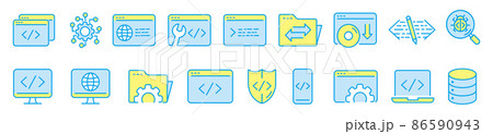 Programming line icons set vector illustration 86590943